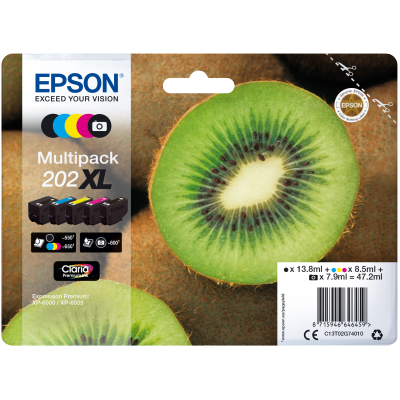 EPSON Multipack 5-colours 202XL Claria Premium Ink KIWI