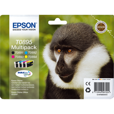 Epson Stylus S20/SX105/SX205/405 Multipack (T089140+240+340+440)